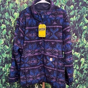 Carhartt Women’s Plus Blue & Purple Patterned Jacket size 2X